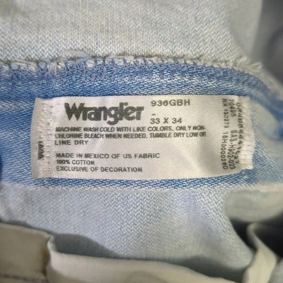 Wrangler Jeans Men's 33x34 Fits 32x33 Blue 936GBH Cowboy Cut Slim Denim Western - Picture 10 of 11